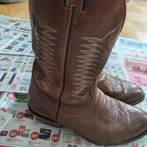 Boulet Men's Cowboy Western Riding Leather Rodeo Boots Brown Size 10.